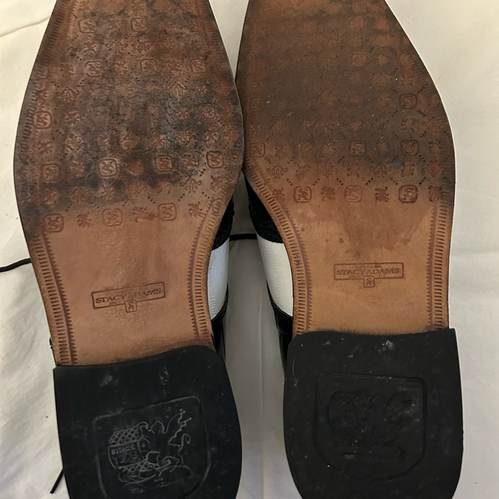 Like New Stacy Adams Black and White Croc-Embossed Oxfords Men’s Sz 13 Vintage - Picture 11 of 11